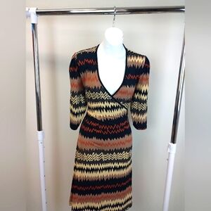 Multicolored v-neck dress